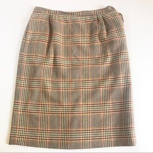 Pendleton Houndstooth Wool Pencil Skirt
